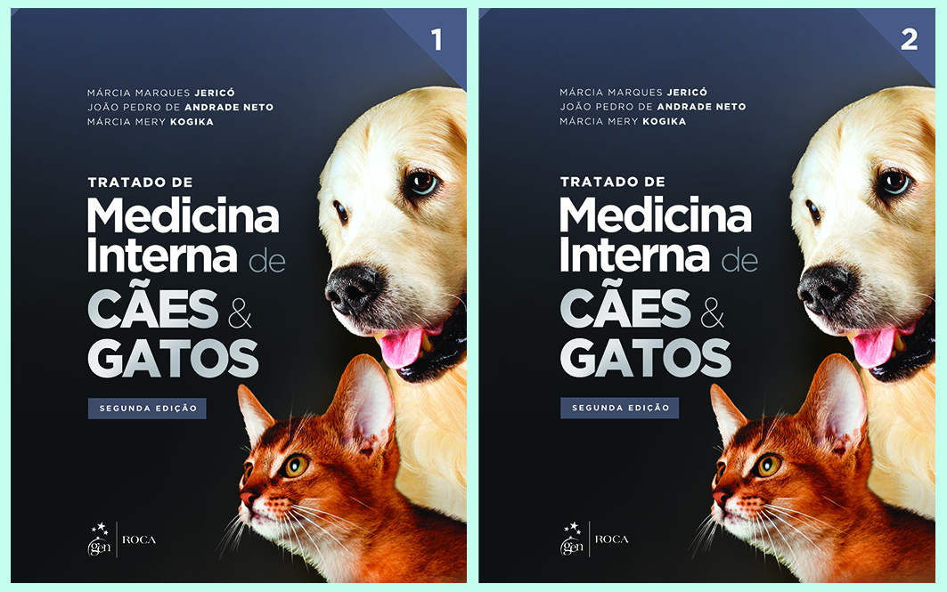 Segunda edição do Tratado de medicina interna de cães e gatos, volumes 1 e 2. Créditos: Divulgação
 