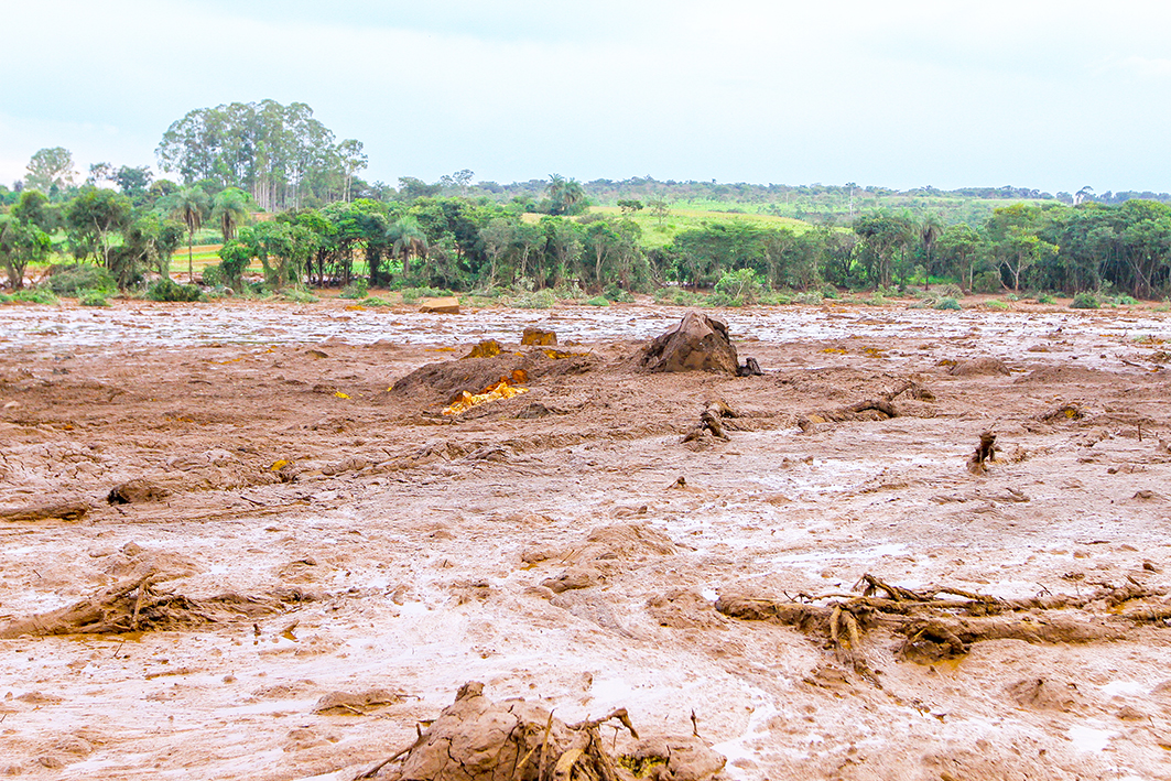 Lama com dejetos minerais após rompimento de barragem em Brumadinho, MG. Créditos: Christyam de Lima 